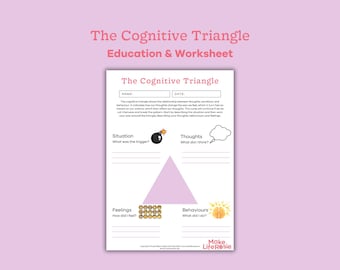 Cognitive Behavior Therapy CBT Triangle Worksheet - Etsy