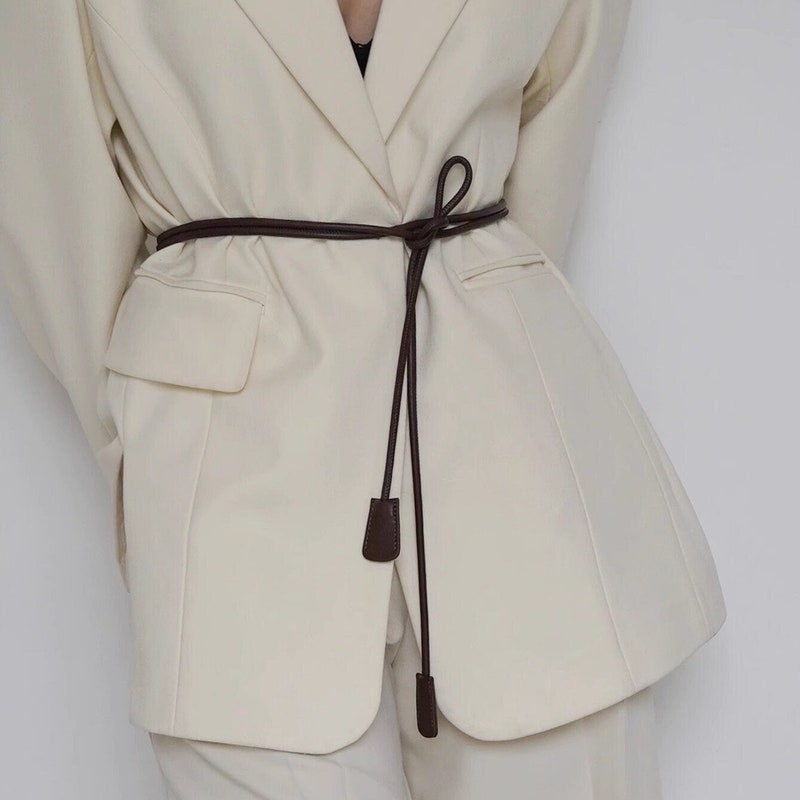 thin leather tie belt