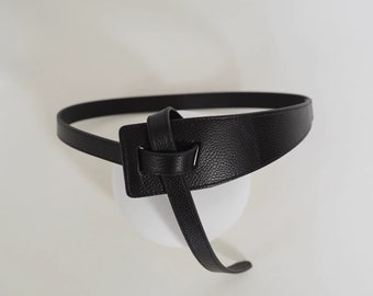 Top Grain Leather Knotted Belt, Black or Brown - Etsy