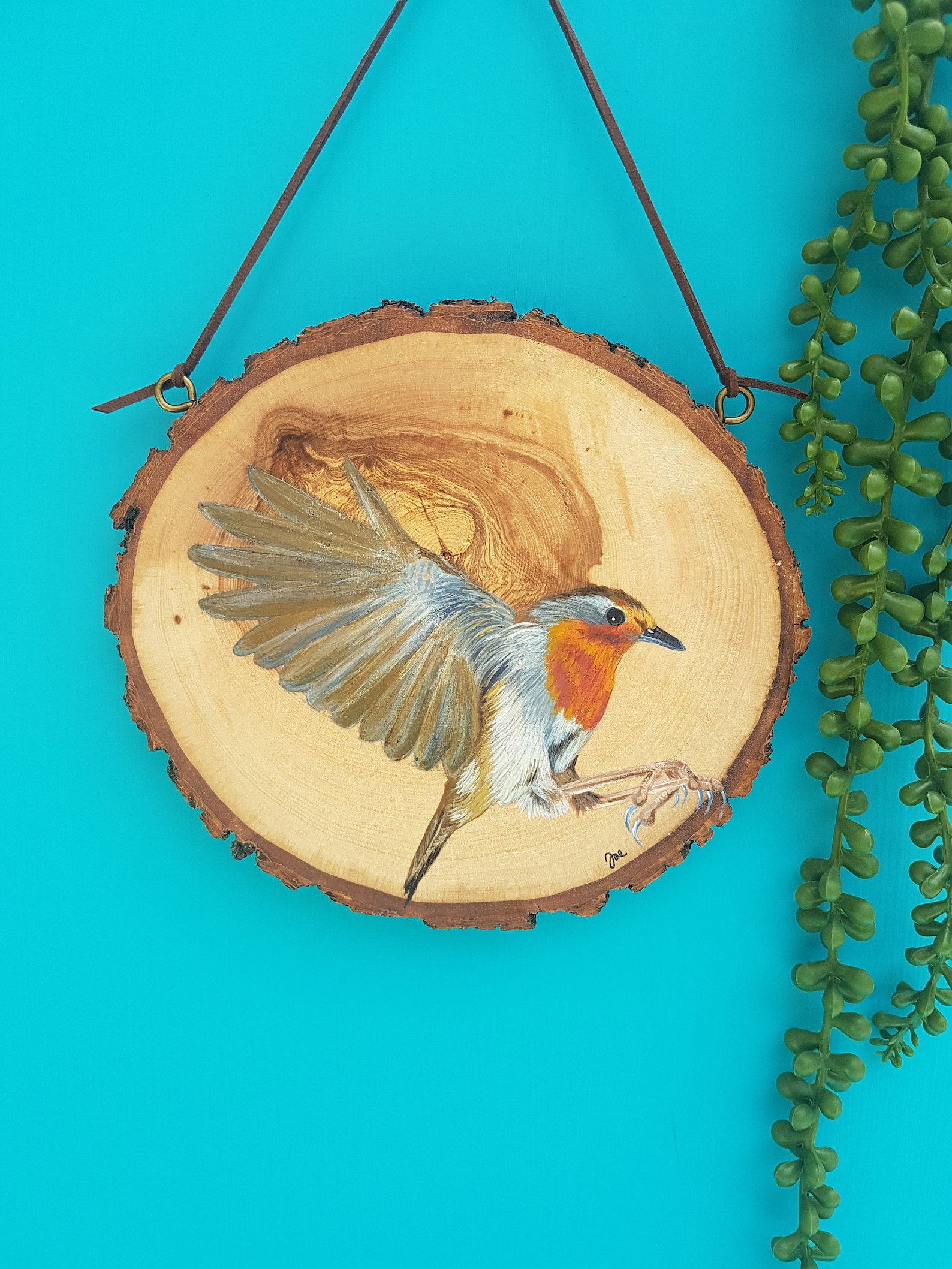 Robin Wood Painting Wood Art Wildlife Bird Art Bird Etsy