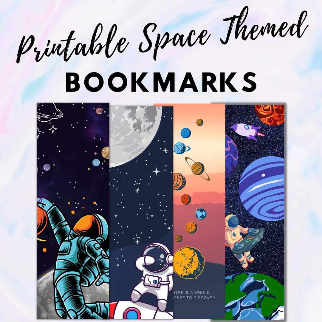 Space and Astronaut Bookmarks printable PDF File 36 - Etsy