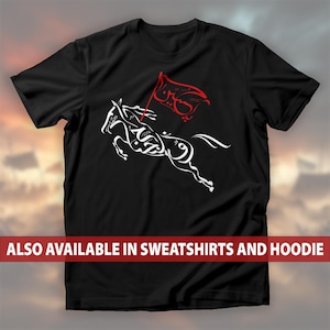 Majestic Zuljanah Horse T-Shirt, Ya Hussain (AS) Flag Sweatshirt, Symbolizing Karbala & Ashura Heroism Hoodie, Muharram Ul Haram Shirt