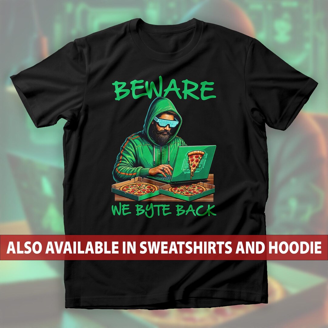 Beware We Byte Back Hacker T-shirt, Funny Cybersecurity Coding ...