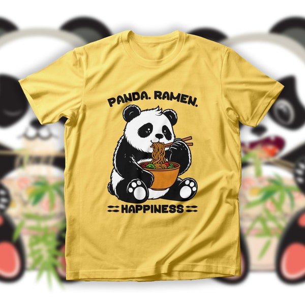 Panda Ramen Shirt, Japanese Food Lover Tee, Ramen Noodle Sweatshirt, Japanese Cuisine Hoodie, Funny Animal Shirt, Panda Gift Top