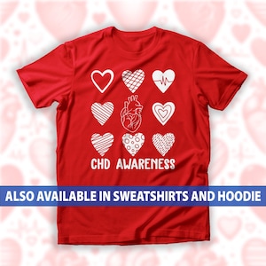 CHD Awareness T-Shirt, Congenital Heart Defect Support Sweatshirt, Cardiology Hoodie, CHD Fighter Survivor Tee, Heart Health Advocacy Top