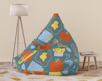 Science Objects Bean Bag Chair Cover | Home Decor Boho | Stylish Unique Pattern | Housewarming Gift | Premium Gift Idea