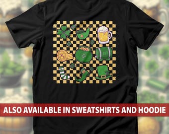 Lucky Shamrock St. Patrick's Day Shirt, Funny Irish Clover Sweatshirt, Green Beer Party Hoodie, Leprechaun Festive Tee