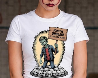 Join the Undead Zombie Shirt, Funny Halloween Zombie Tee, Its the New Black Top, Zombie Apocalypse Tshirt, Horror Comedy Halloween Shirt