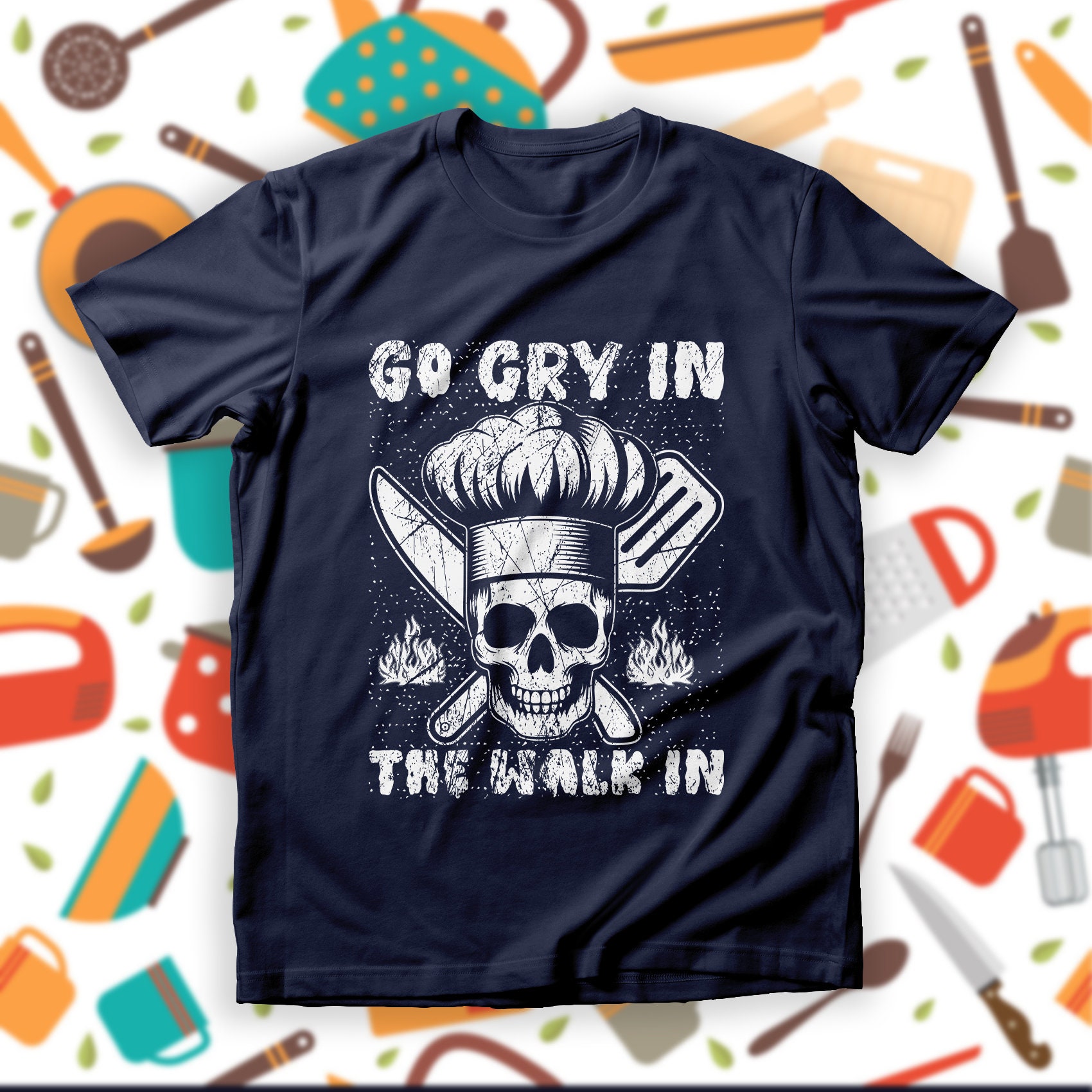 Go Cry in the Walk in Shirt, Skull Chef Tee, Chef Gift Sweatshirt, Food