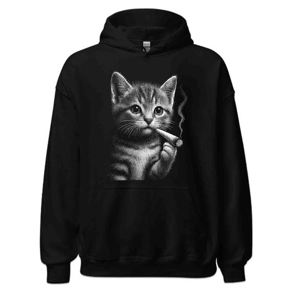 Donna Maglietta Lunga Vintage Pullover con Scollo Rotondo Donna Top Stampato Gatto Carino Donna Moda Street Maglietta Manica Lunga