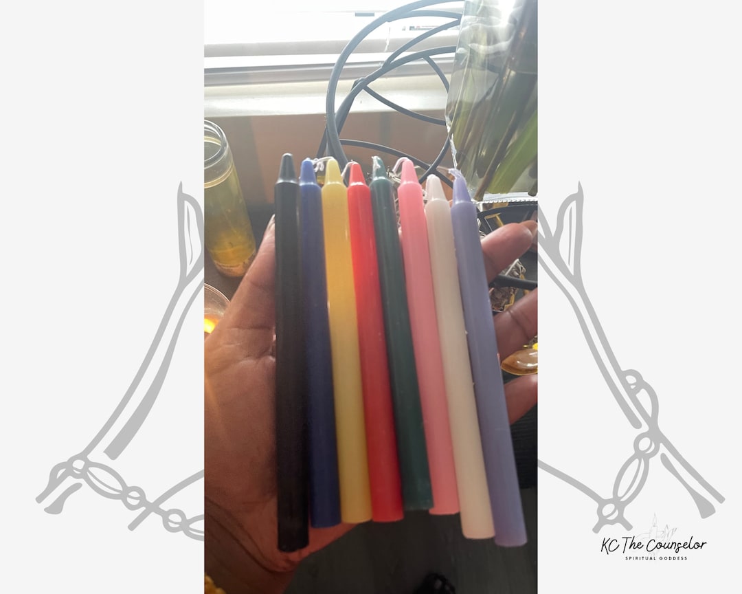 Multicolored Pillar Candles Set of 8 Etsy