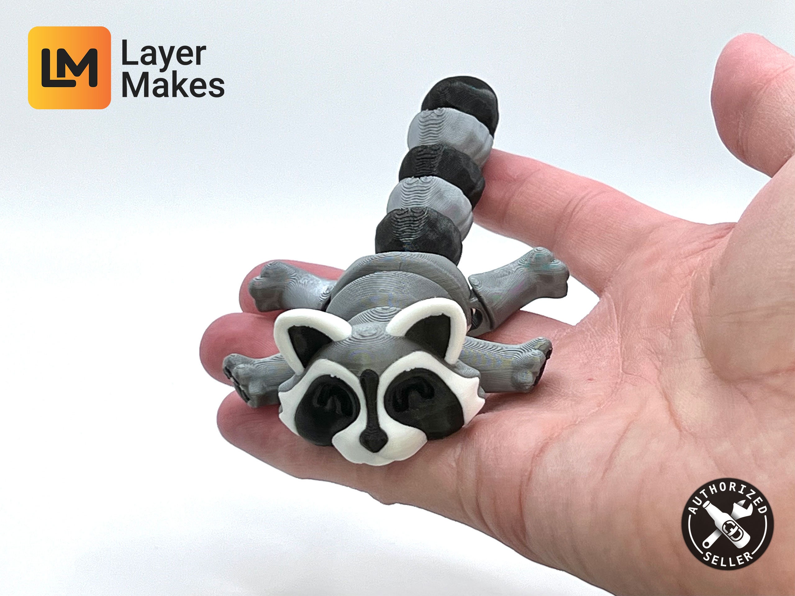3D Printed Articulated Raccoon (full-color Print) - Etsy