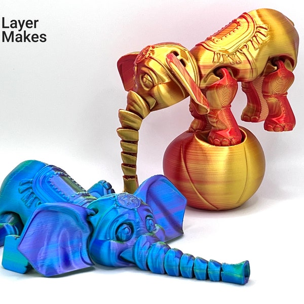 3D Printed Articulated Balancing Elephant