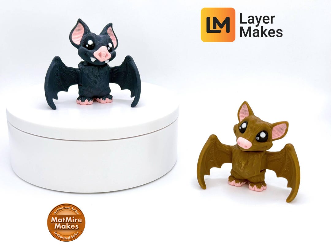 Articulated Mini Bat Figurine | 3D Printed Posable Desk Toy for Bat ...