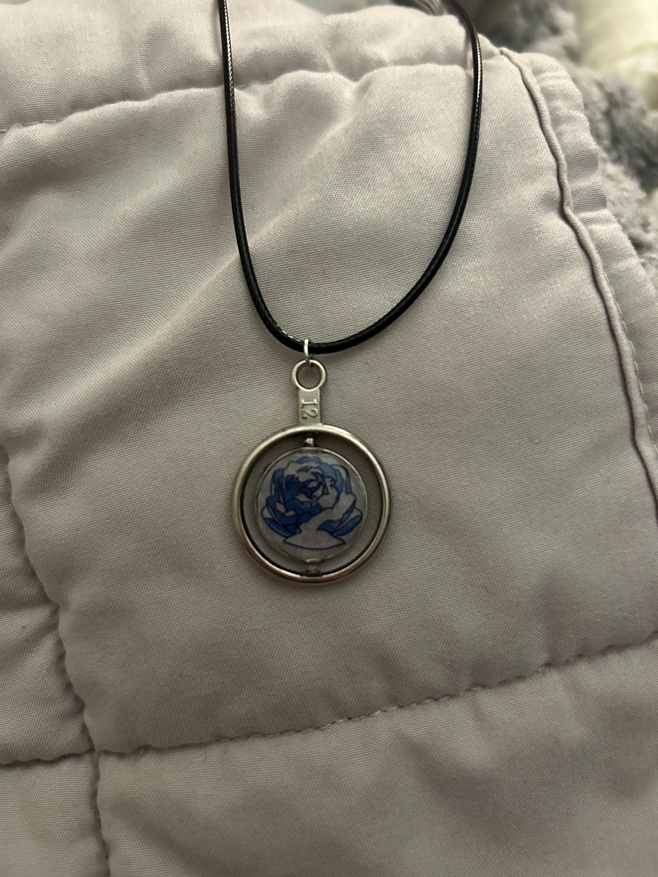 Blue Rose Necklace - Etsy Blue Rose Necklace - Etsy