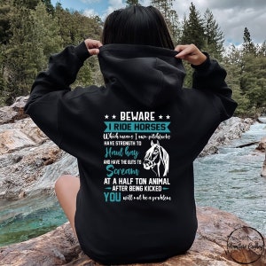 Sweat à capuche dos de cheval, attention, je monte des chevaux sweat à capuche équestre dos homme, cadeau pour amoureux des chevaux, cadeau cavalier, cadeau propriétaire de cheval, cadeau entraîneur de chevaux