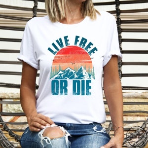 Camisa New Hampshire, New Hampshire 4000 pies de página Mt Washington Valley Hike NH48 Peaks Live Free Shirt