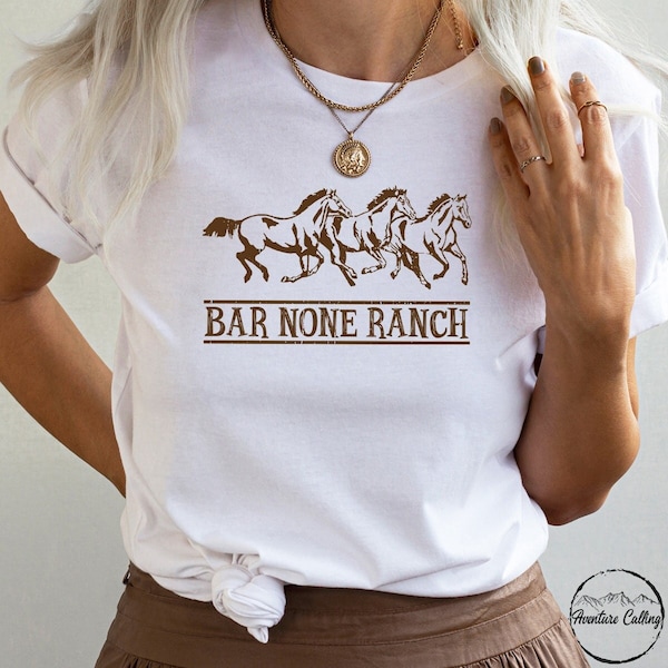 Horse Shirt, Hey Dude Bar None Ranch Horse Equestrian Shirt,  Horse Lover Gift, Horse Rider Gift, Horse Owner Gift, Horse Trainer Gift