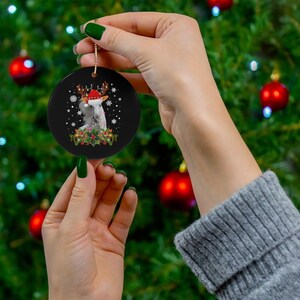 Cute Horse Ceramic Ornament, Merry Christmas Horse Lover Reindeer Antlers Lights Ornament, Horse Lover Gift, Horse Rider Gift