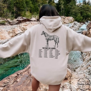 Horse Back Hoodie, All The Parts Of The Horse Riding Rider Equestrian Horseback Back Hoodie, Horse Lover, Horse Rider Gift, Horse Owner Gif