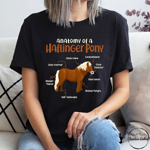 Horse Shirt, Anatomy of a Haflinger Pony Haflinger Equestrian Horseback Shirt, Horse Rider Gift, Horse Owner Gift, Horse Trainer Gift