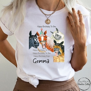 Custom Horse Shirt, Personalized Singing Horse Birthday Girl Boy Custom Your Name Birthday Shirt, Horse Rider Gift, Horse Owner Gift