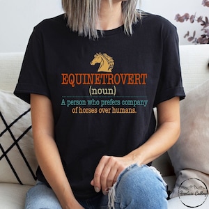 Horse Flower Shirt, Equinetrovert Definition Equestrian Horseback Riding Rider Shirt, Horse Lover Gift, Horse Rider Gift, Horse Owner Gift