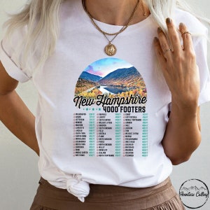 New Hampshire Shirt, New Hampshire 4000 Footers Checklist Mt Washington Valley Hike NH48 Peaks climbing Shirt