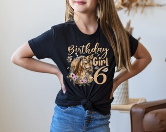 Custom Horse Youth Shirt, PersonalizedHorse Lover 6 Years Old Birthday Kid Youth Shirt, Horse Lover Gift, Horse Rider Gift, Horse Owner Gift