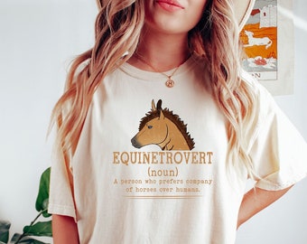 Horse 1717 T-shirt, Equinetrovert Definition Equestrian Horseback Riding Rider Shirt, Horse Lover Gift, Horse Rider Gift, Horse Owner Gift