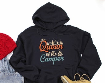 Camping Hoodie, Queen Of The Camper, Camping Lover Gift, Happy Camper, Camper Gift, Camping Life, Camping Crew, Family Camping, CAM133F02