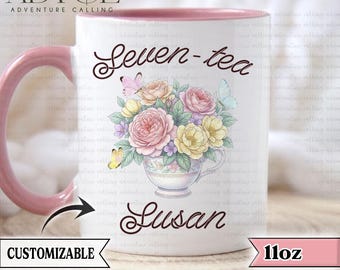 Personalized Floral Seventy Mug, 70th Birthday Gift, Seven-Tea Cup, 1956 Mug, Mom Birthday Gift PL0794