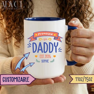 Personlig reklammugg för pappa, anpassad kaffemugg för pappa, att bli pappa för första gången, fars dag-present till pappa, nybliven pappa est. 2026 MY1126