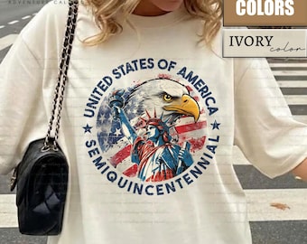 Comfort Colors USA Patriotic Eagle T-Shirt, Statue of Liberty USA Tee, Vintage American Shirt PL0477