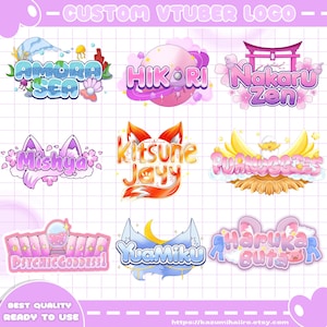 Kawai Logo, Custom Vtuber Logo, Custom Vtuber Logo kawaii, cute Animated for stream twitch, Vtuber Logo,  vtuber asset, logo vtuber, logo