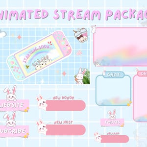 Blue Animated Stream Overlay for Twitch | Blue Twitch Overlay Stream Package | Cozy Twitch Overlay Package | Blue Stream Overlay Animation