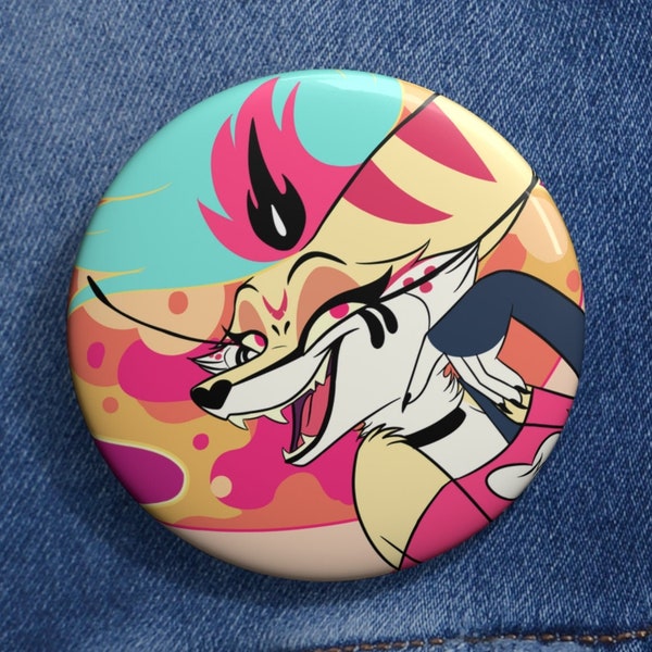 Helluva Boss Queen Bee Furry Pinback Pin Button