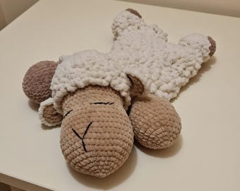 Padrão de crochê em PDF para manta de segurança de ovelhinha, tutorial de brinquedo de aconchego para bebê