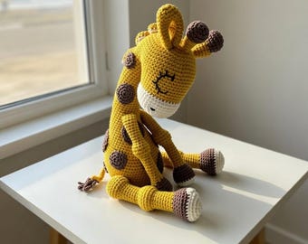 Padrão de crochê em PDF da girafa Ollie, tutorial de brinquedo amigurumi de girafa fofa