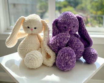 Padrão de crochê em PDF da coelhinha Elya, coelhinha amigurumi fofa, brinquedo de pelúcia fácil de fazer