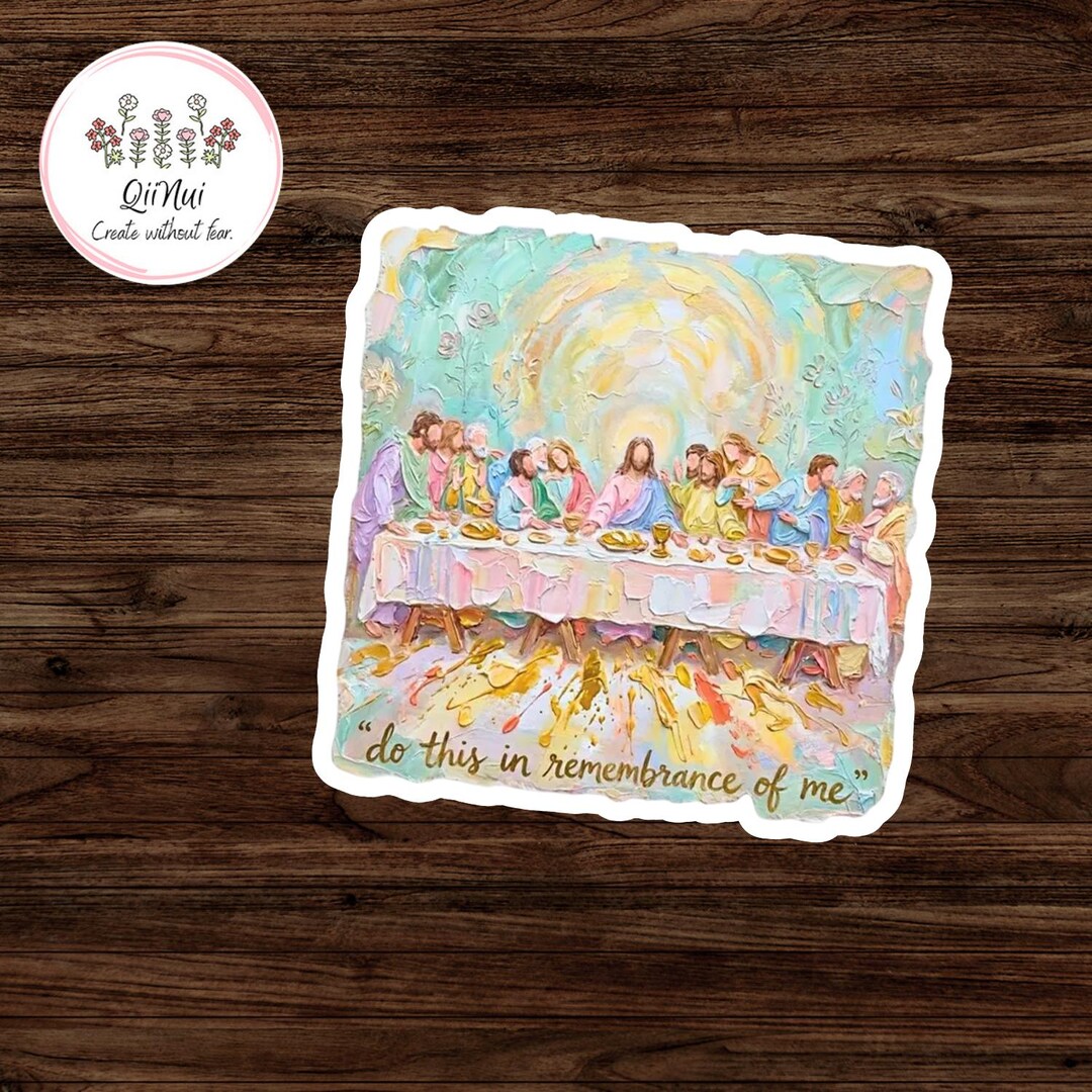Christian Sticker Last Supper Sticker, Remembrance Brushstroke Bible ...