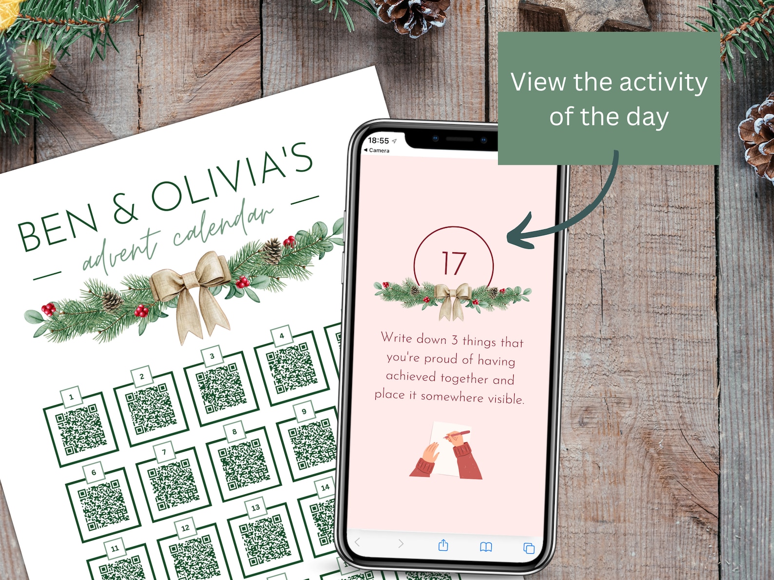 Personalised Advent Calendar. Couples Advent Calendar. Christmas