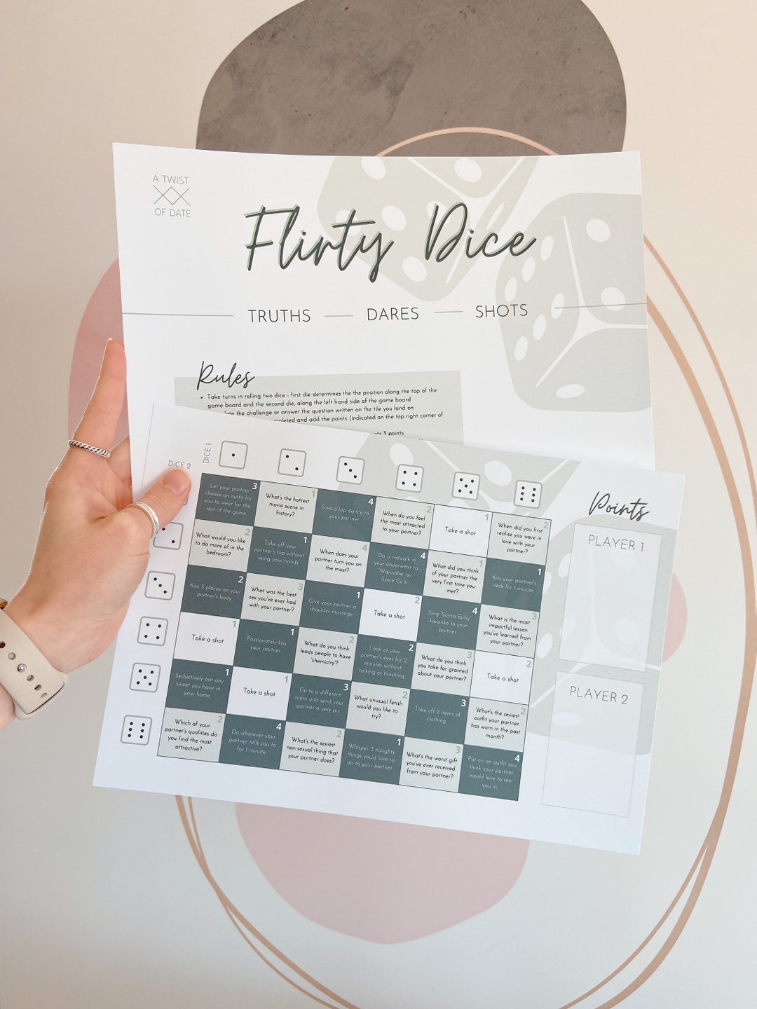 Flirty Dice Date Night Game. Date Night Ideas. Romantic Gifts 