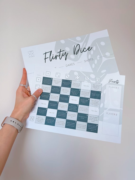 Flirty Dice Date Night Game. Date Night Ideas. Romantic gifts for him. 3rd anniversary gift for her.