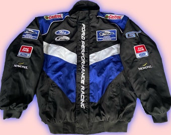 Chaqueta Ford Racing / Fórmula Uno / Chaqueta F1 / Chaqueta de carreras / Chaqueta de coche / Chaqueta bomber / Chaqueta vintage / Ropa de calle / Oldschool /