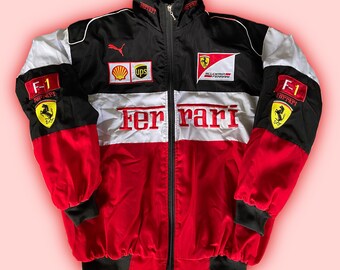 Veste vintage Ferrari | Blouson aviateur de course | Streetwear | Ancienne école | Rallye | Blouson de voiture |
