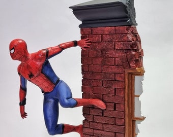 Spider -Man Diorama 3D Druck | Handbemalt | detaillierte Handbemalung | Spider-Man Sammler Figur