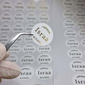 Weiße Sticker | rund o. eckige | Personalisierte Sticker für Gastgeschenke und DIY Projekte