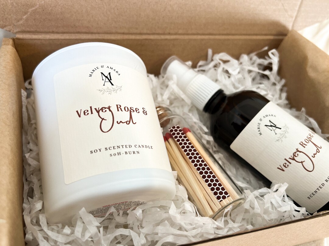 Velvet Rose and Oud Candle and Room Spray Set home Fragrance Etsy