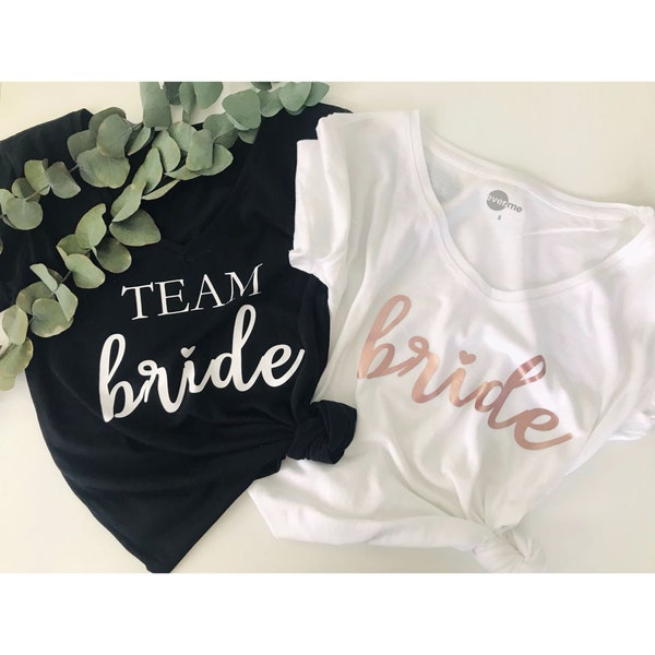 JGA Braut und Team Braut / Bride und Team Bride Shirt BÜGELBILD - Hochzeit - Geschenk - Junggesellinnenabschied - T-Shirts - Brautgeschenk